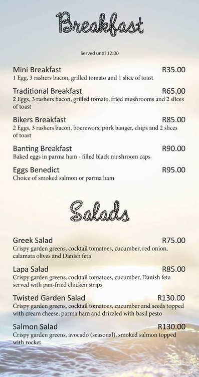 Breakfast & Salads Menu